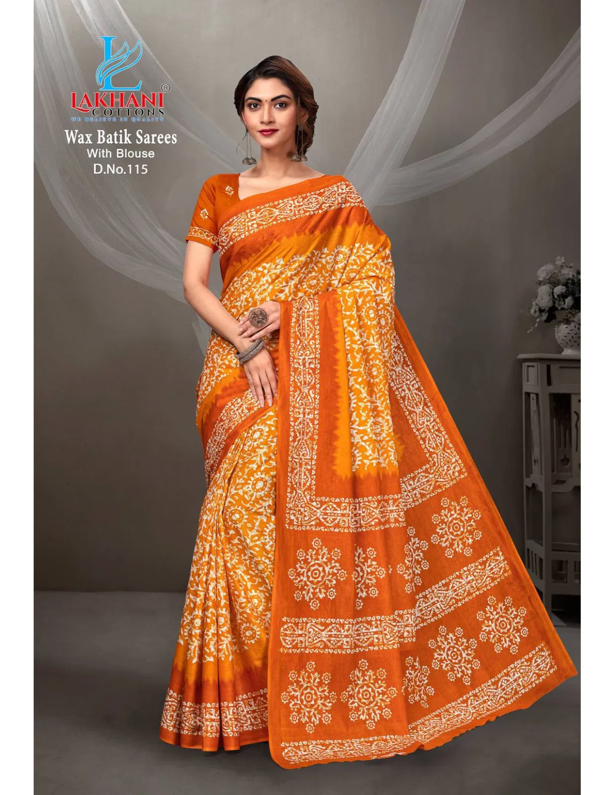 Wax Batik Vol 01 By Lakhani Heavy Cotton Printed Sarees Wholesalers In Delhi
